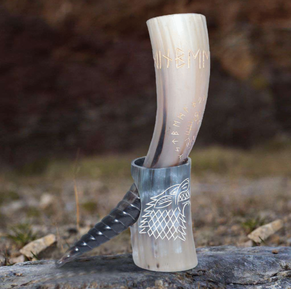 Ox Viking Horn With Stand