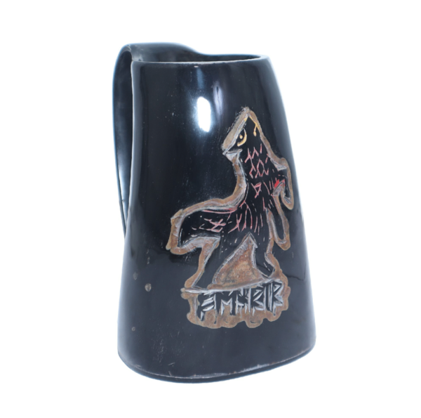 Black Drinking Horn Mug