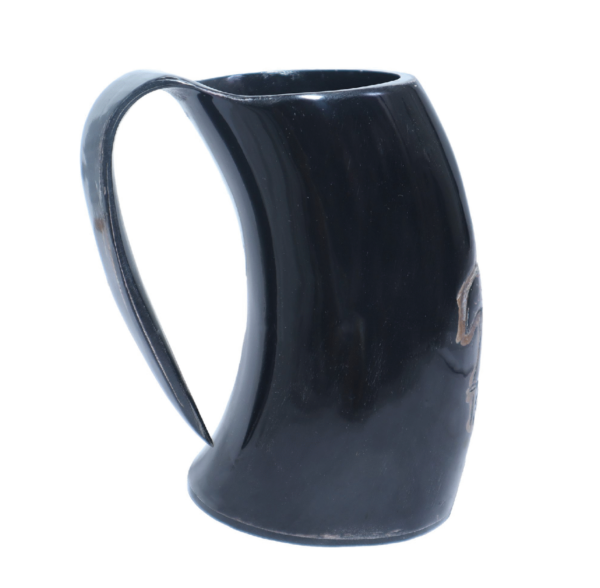 Black Drinking Horn Mug